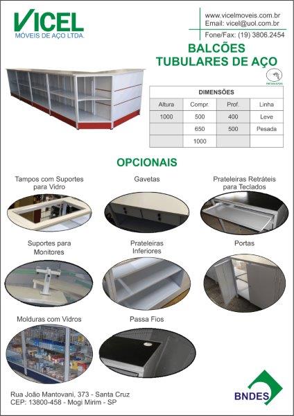 Balcões Tubulares de Aço