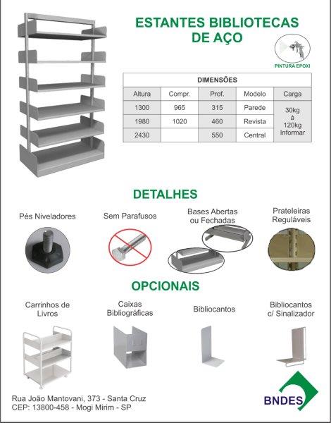 Estantes Bibliotecas de Aço
