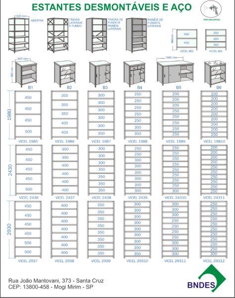 Estantes Desmontáveis e Aço